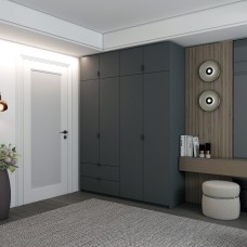 Шафа розпашна з антресоллю Doros Лукас 180х50х240 см Графіт (DRS-011192)