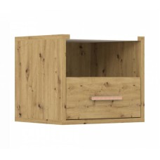 Тумба приліжкова Гербор Рутенія KOM1S Дуб артизан/Німфея альба білий 