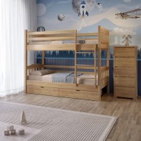 Двоярусне дитяче ліжко Mebigrand Бай-Бай Горіх світлий 90х190 см з ящиками (MBG-2401)