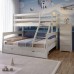 Двухъярусная детская кровать Mebigrand Чикаго Айвори 140-80х190 см с ящиками (MBG-2231) - фото 1