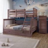 Двухъярусная детская кровать Mebigrand Скандинавия Орех лесной 120-80х190 см с ящиками (MBG-2245)