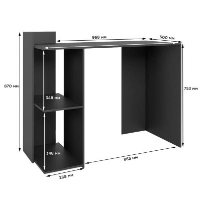 Cтіл комп`ютерний з 2 полицями М-ЗОН Джеко 1200/12 Антрацит Cтіл комп`ютерний з 2 полицями М-ЗОН Джеко 1200/12 Антрацит