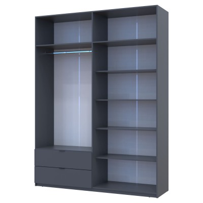 Шафа розпашна з антресоллю Doros Лукас 180х50х240 см Графіт (DRS-011192) Шафа розпашна з антресоллю Doros Лукас 180х50х240 см Графіт (DRS-011192)