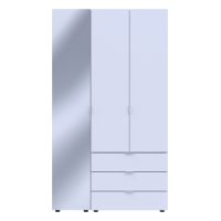 Комплект шкафов для одежды Doros Гелар  116,5х49,5х203,4 см Зеркало/Белый 