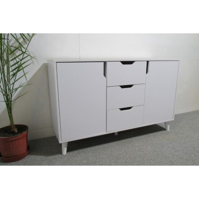 Комод в гостиную с белыми ножками М-ЗОН Борн 1200 Нимфея Альба  