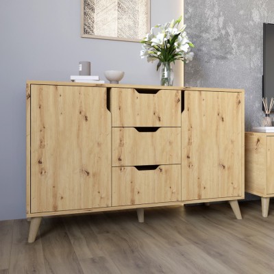 Комплект меблів для вітальні 5 предметів з ніжками кольору світлий горіх М-ЗОН Борн Дуб Артизан 