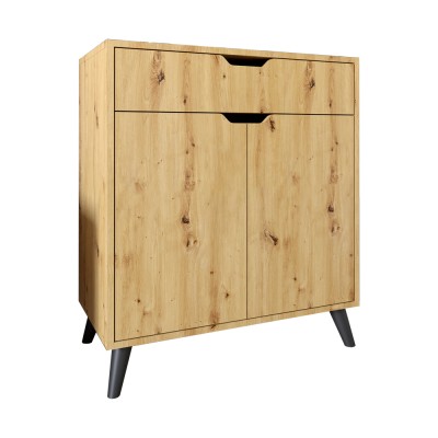 Комод в гостиную с черными ножками М-ЗОН Борн 750 Дуб Артизан 