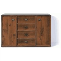 Комод в спальню ВМК (БРВ) Индиана JKOM2D4S/130 Дуб шутер (BRW-1573)