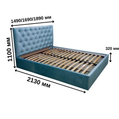 Двоспальне ліжко з м`яким узголів`ям LION Аврора Лілі 09 160х200 см