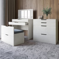 Комод-трюмо з дзеркалом, нішою під сидінням та ящиком LION Азія Бетон style