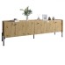 Тумба під телевізор на 3 шухляди LION Wood з чорними ніжками 180x40x50 см Дуб Артизан - фото 2