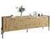 Тумба під телевізор з шухлядами LION Wood з золотими ніжками 160x40x65 см Дуб Артизан - фото 2