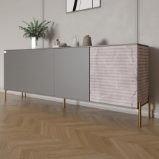 Комод на золотих металевих ніжках LION Грей 204x38x76,5 см Антрацит/Камінь 