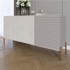 Комод закритий у вітальню на золотих металевих ніжках LION Грей 154x38x76,5 см Бетон Style/Кашемір 