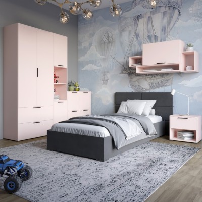 Гарнітур в спальню LION Краш Рожевий з 6 елементів