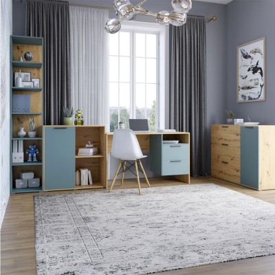 Гарнітур для кімнати LION Краш Дуб артизан/Граніт сірий з 4 елементів