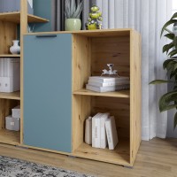 Тумба однодверна LION Краш 82x43x86 см Дуб артизан/Граніт сірий