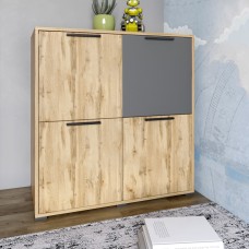 Тумба чотиридверна LION Краш 82x43x86 см Дуб аппалачі/Антрацит 