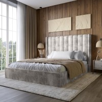 Двуспальная кровать LION Нино 180x200 см SILK 104 Кофейный (LION-041406)