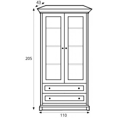 Пенал-вітрина Гербор Соната 2d/2s Каштан 