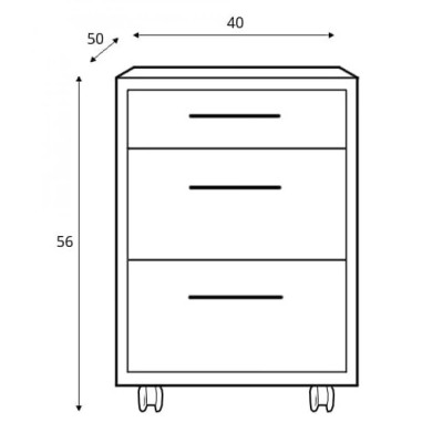 Тумба офисная под стол Гербор Офис Лайн KON 3S Дуб сонома (GRB-1384)