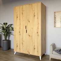 Шафа дводверна з білими ніжками М-ЗОН Борн 1200 Дуб Артизан