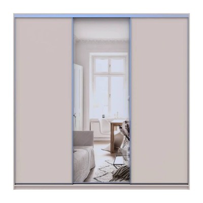 Шкаф купе Doros Сити Лайт Кашемир 2 ДСП/1 зеркало 225х60х225 (DRS-011809)