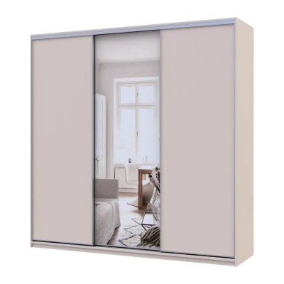 Шкаф купе Doros Сити Лайт Кашемир 2 ДСП/1 зеркало 225х60х225 (DRS-011809)