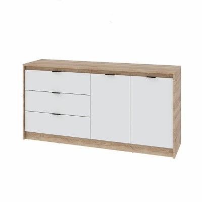Большой комод с дверями и 3-мя ящиками Эверест Сити-1500 150,2х38х74,6 Дуб сонома/Белый (EVR-071102) Большой комод с дверями и 3-мя ящиками Эверест Сити-1500 150,2х38х74,6 Дуб сонома/Белый (EVR-071102)