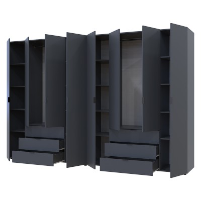 Комплект шкафов для одежды Doros Гелар (2 шт.) 310х49,5х203,4 см Графит (DRS-011122) Комплект шкафов для одежды Doros Гелар (2 шт.) 310х49,5х203,4 см Графит (DRS-011122)