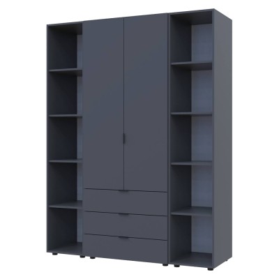 Комплект шаф для одягу Doros Гелар (3 шт.) 153,9х49,5х203,4 см Графіт Комплект шаф для одягу Doros Гелар (3 шт.) 153,9х49,5х203,4 см Графіт