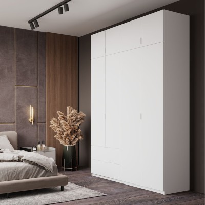 Шафа розпашна з антресоллю Doros Лукас 160х50х240 см Білий (DRS-011193)