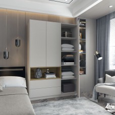 Шафа для одягу з нішою Doros Дейл 150х52х220 см Кашемір/Дуб артизан 