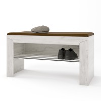 Тумба для взуття з подушкою Еверест Ліберті 90х38х46 дуб крафт білий