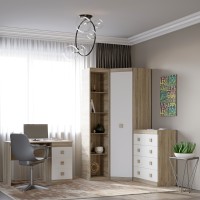 Дитяча стінка Еверест Соната Комплект 5 (модульна - 4 елементи) дуб сонома/білий (EVR-2587)