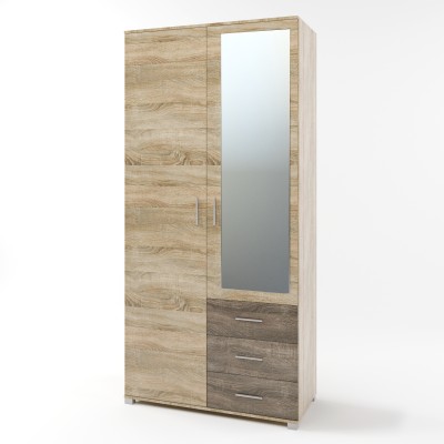 Шкаф прямой с зеркалом и ящиками Эверест Бриз ШП-4 сонома/трюфель 