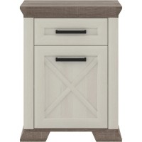 Тумба прикроватная Гербор Марсель KOM1D1S Ясен снежный/Дуб сонома трюфель (GRB-1361)