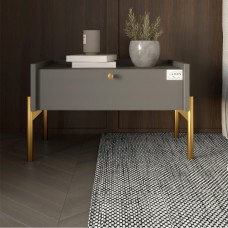 Тумба ліжкова LION Wood з одним ящиком Антрацит золоті ніжки 