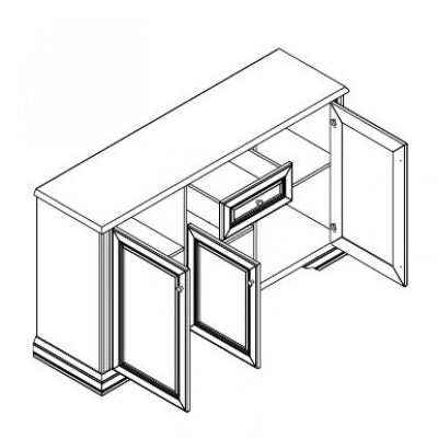 Комод в гостиную Гербор Уайт 3D1S (телескопы) Ясень снежный/Сосная серебряная (GRB-1118)