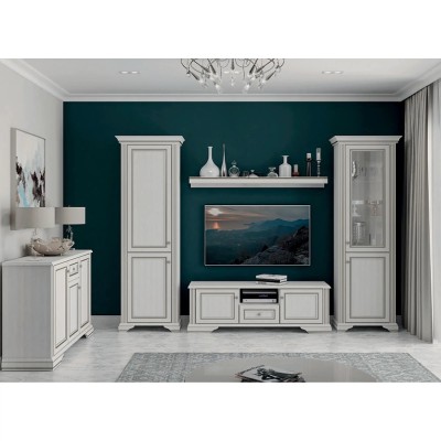 Комод в гостиную Гербор Уайт 3D1S (телескопы) Ясень снежный/Сосная серебряная (GRB-1118)