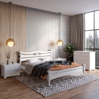 Двуспальная кровать Mebigrand Даллас Белый (RAL9003) 180х200 см (MBG-1770)