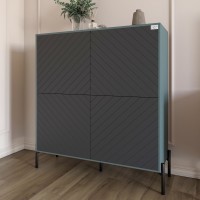 Комод-пенал с черными металлическими ножками LION Амарант 114х40х126,5 см Гранит серый/Графитовый (LION-042021)