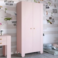 Шкаф распашной двухдверный в детскую комнату 900х450х1900 LION Инди Розовый (LION-041585)