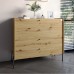 Комод із 4 шухлядами LION Wood із чорними ніжками 100х90х45 см Дуб Артизан - фото 1