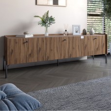 Тумба под телевизор на 3 ящика LION Wood с черными ножками 160х65х40 см Дуб Ливорно (LION-043099)