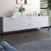Тумба под телевизор с ящиками LION Wood с черными ножками 180х50х40 см Бетон style (LION-043123) - фото 1