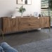Тумба под телевизор с ящиками LION Wood с золотыми ножками 180х50х40 см Дуб Ливорно (LION-043114) - фото 1