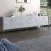 Тумба під телевізор на 3 шухляди LION Wood з золотими ніжками 180x40x50 см Бетон style - фото 1