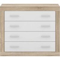 Комод у спальню Гербор Сара KOM4S Дуб сонома/Німфея альба білий