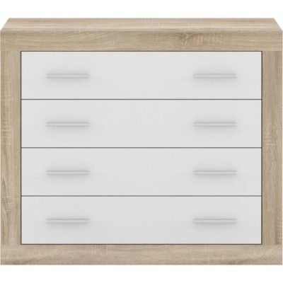 Комод в спальню Гербор Сара KOM4S Дуб сонома/Нимфея альба (белый) (GRB-1150)